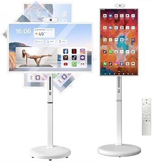 Compare Portable Smart Touch Screen TV, 32Inch Touchscreen Display, 10500mAh Battery, Rolling TV with Voice Control, Android OS, 8GB RAM, 128GB Storage, Includes Remote Control at KSA Price