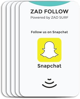Pack of 5 Follow. Snapchat Follows NFC Card…