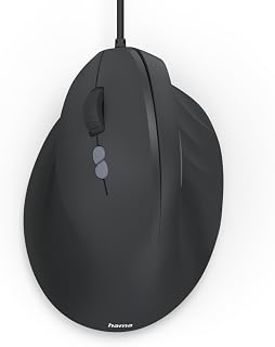 Compare Hama Vertical Mouse for LeftHanded Users Optical Mouse without Clicking Noise, 7 Buttons, Ergonomic, 100014001800 DPI, 1.8 m Cable, Ideal as a Computer Mouse, Laptop Mouse Black at KSA Price