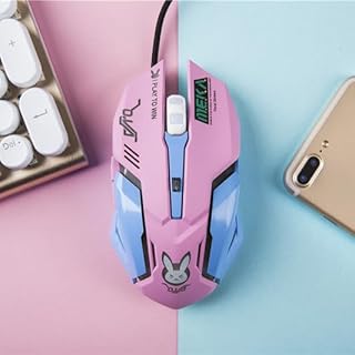 Compare SACOMP  6 Buttons Gaming Breathing LED Backlit Gaming Mice D.VA REAPser Wired USB Computer Mouse for PC& Overwatch Gamers Pink SA at KSA Price