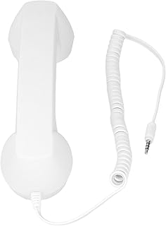 Compare 3.5mm Retro Phone Handset, Retro Phone Old Vintage, Clear Sound, Multifunctional, for Android and IOS Phones White at KSA Price