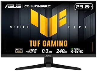 Compare Asus TUF Gaming Series 5, 23.8inch FHD 1920 x 1080, FastIPS, 240Hz, 0.3ms, GSYNC, AMD FreeSync, 99% sRGB, Gaming Monitor  VG249QM5AJ Infiniarc Edition at KSA Price