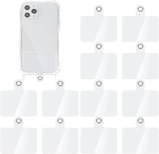 Compare Phone Lanyard Patch, Universal Phone Tether Plastic Phone Tether Tab Phone Case Lanyard with Metal Ring Compatible Every Mobile Phonefor Cellphones Safety Drop Protection 12 Pieces, Transparent at KSA Price