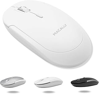 Compare Macally Wireless Bluetooth Mouse for Mac, MacBook ProAir, iPad, and PC  Quiet Click and Comfortable Wireless Mouse  Compatible Wireless Apple Mouse  White Laptop Mouse Bluetooth at KSA Price