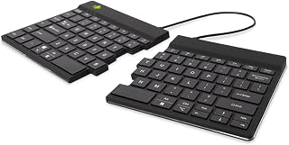 Compare RGo Tools RGo Ergonomic Split Keyboard, Natural Typing Keyboard for Carpal Tunnel Relief, 2 Part Design with AntiRSI Software, Ultra Thin, QWERTYUS Layout, Wireless Bluetooth, Black at KSA Price