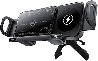 Compare X Spring High Intelligent Mobile Phone Stand, 2in1 Wireless Charging Car Mount with Dual Coils, Fast Charging Pad for Smartphones, Stable Dashboard & Air Vent Installation Black at KSA Price