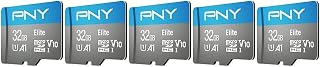 Compare PNY 32GB Elite™ Mobile Accessories Class 10 U1 V10, A1 microSDHC Flash Memory Card for Mobile Devices  100MBs, Full HD, UHSI, Micro SD 5Pack at KSA Price