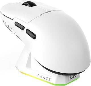 Compare AJAZZ AJ159PRO Gaming Mouse PAW3395 Sensor with Magnetic Base, 2.4G, Wired, Bluetooth, Ergonomic, 26KDPI, 8k Return Rate, 400 mAh Battery, Lightweight, with Ultra Fast Scrolling for Windows, MacOS, at KSA Price