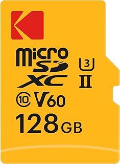 Compare Kodak MicroSD Card 256GB UHSII U3 V60 Ultra Fast Transfer Rate 300MBs Read 160MBs Write 4K8K Video Ideal for Content Creator Includes SD Adapter at KSA Price