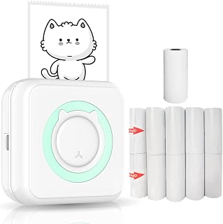 Compare Alisa Mini Printer,Allinone Photo Printer Multifunction Portable Printer Wireless Instant Mini Printer Support BT Connection for Smartphone with 11 Paper Rolls 57mm Compatible with iOS Android at KSA Price