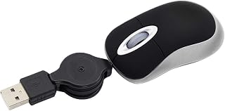 Compare Mini Cable Mouse with Retractable USB A Cable 70 cm, 1000DPI Optical Computer Mouse, TypeA, Ambidextrous, Small Mouse with Wired, Portable, Travel, Quiet for PC, Gaming, Desktop, Laptop, Mac at KSA Price