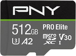 Compare PNY PSDUX512U3100PROGE 512GB PRO Elite Class 10 U3 V30 microSDXC Flash Memory Card  100MBs, Class 10, U3, V30, A2, 4K UHD, Full HD, UHSI, Micro SD at KSA Price