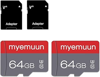 Compare Two Memory Cards TF Card 64GB with Adapter, C10 U3 UHS1 A1, for CameraSmartphoneDroneDash CamAction Cam 2 x 64GB at KSA Price