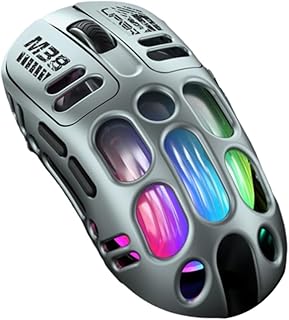 Compare Hollow Wireless Gaming Mouse, KASTWAVE Dual Mode Bluetooth & Wired RGB Backlight, Type C Rechargeable Mice for Gaming  Silver at KSA Price