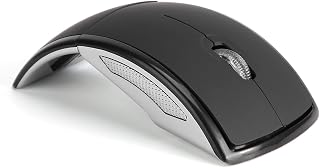 Compare GOWENIC Portable 2.4G Wireless Arc Mouse | Ergonomic Foldable Laptop Mouse with USB Receiver, Black, at KSA Price