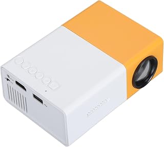 GOWENIC Mini Projector, Yellow and White Mini Projector…