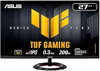 Compare ASUS TUF Gaming Series 5 VG279Q5R Gaming Monitor: 27inch, Full HD1920x1080, 200Hz, Fast IPS, ELMB, 0.3ms GTG min., Stereo speaker, DisplayWidget Center, AI Visual  Black at KSA Price