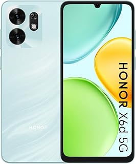 Compare HONOR X6d 5G Smartphone, 4GB+4GB RAM, 256GB Storage, Dual SIM, 5130mAh LongLasting Battery, 50MP UltraClear Camera, 6.75” 90Hz Large Display, 8Core 5G Processor, MagicOS, Ocean Cyan at KSA Price