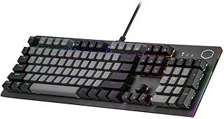 Compare Cooler Master CK352 Full Mechanical Gaming PC Keyboard, Click Blue Switches, Customizable RGB Illumination and Lightbars, Sandblasted Aluminum Top, Dual Keycap Scheme, QWERTY CK352GKML1US at KSA Price