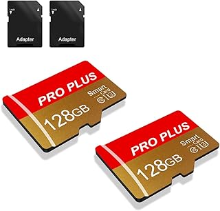 Compare 2 Pack SD Card 128GB with SD Adapter High Speed Memory Card, UHSI C10 A1 Memory TF Card for TabletMobile PhoneCameraCar AudioGame Console TF162 Red Gold 128GB at KSA Price