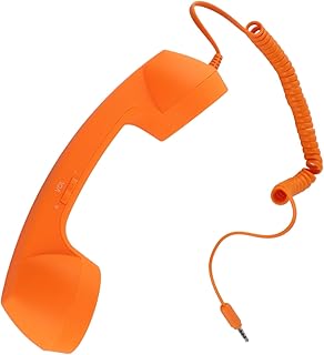 Compare TOPINCN Retro Radiation Proof Cell Phone Handset with USB C for Smartphone, HD Audio Receiver for Mobile, ABS Material Orange at KSA Price