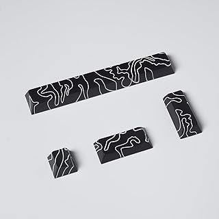 Compare Gliging 4pcs Keycaps, Black Topographic KeycapsPBT Keycap Cherry Profile DyeSublimation Space Bar 6.25U ESC Enter Custom Keycap Set for Mechanical Keyboard Caps Desktop Computer Keyboards at KSA Price