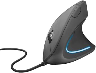 Compare Trust Verto Wired Ergonomic Mouse, Vertical Mouse with LED Illumination, 10001600 DPI, 6 Buttons, for Right Hand Users, Computer Mouse for PC and Laptop  Black at KSA Price