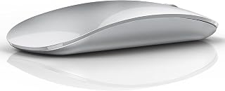 Compare Bluetooth Mouse, Rechargeable Wireless Mouse, Silent TriMode Wireless Mouse Dual Bluetooth 5.1 + 2.4 GHz with USB Receiver for LaptopiPadPCMac, Silver at KSA Price