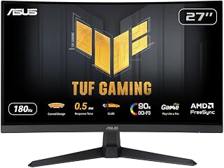 Compare ASUS TUF Gaming VG27WQ3B Gaming Monitor  27 Inch QHD, Curved, 180Hz, ELMB, FreeSync, 1ms GTG 0.5ms, 90 Pure DCIP3, HDR, DisplayWidget Center at KSA Price