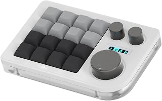 Compare KEEBMONKEY Megalodon Triple Knob Macro Pad Programmable Designer Mini Keyboard 16 Keys White at KSA Price