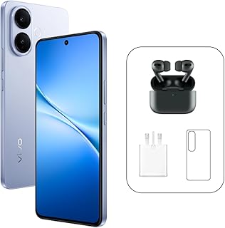 Compare vivo V60 Lite 5G Titanium Blue, 12GB RAM, 512GB | 120Hz AMOLED Display | 32MP Selfie Camera | 6500mAH | IP65 | VPremier Earbuds Pro, 24M Warranty, 455Days Screen Replacement – Middle East Version at KSA Price