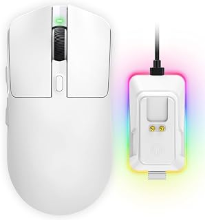 Compare Wireless Gaming Mouse, TriMode 2.4GHzUSBCBluetooth Wireless Mouse with RGB Charging Dock, 24000 DPI, 60Hrs Battery, Ergonomic Lightweight Rechargeable Computer Mice Compatible with PC Mac Laptop at KSA Price