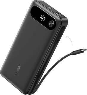 Compare Anker Power Bank, 20,000mAh Portable Charger with BuiltIn USBC Cable, 87W Max Fast Charging Battery Pack, For MacBook, Laptop, iPhone 171615 Series, Samsung S25S24S23, Huawei, Honor and More at KSA Price