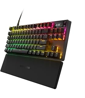 Compare SteelSeries Apex Pro TKL  HyperMagnetic Gaming Keyboard  Adjustable Actuation  Esports Tenkeyless  OLED Screen  PBT Keycaps  USBC  2023 Edition  English QWERTY Layout  TKL at KSA Price