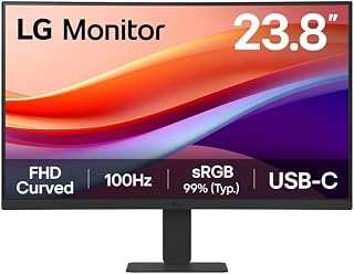 LG 24U421A-B.AMAQ FHD Curved Monitor with USB-C…