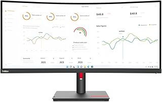 Compare Lenovo ThinkVision T34w30 34" Class UWQHD Curved Screen LED Monitor  21:9  Raven Black at KSA Price