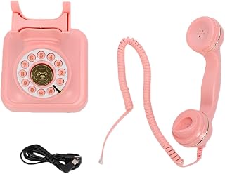 Compare Retro Bluetooth Phone Desk Home Speaker USB ABS 1200mAh Pink at KSA Price