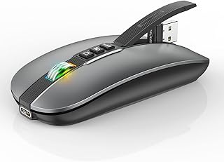 Slim Silent Bluetooth Mouse with RGB Lights -…