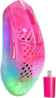 Compare SteelSeries Aerox 3 Wireless Gen 2  Ultralight 68g Gaming Mouse, 4K Polling, 26K DPI Optical Sensor, 200 Hours Battery Life, IP54, 80 Million Clicks, RGB, Pure PTFE Gliding Feet, Magenta at KSA Price