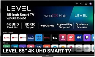 Compare LEVEL 65Inch 4K UHD Smart TV, webOS Hub, HDR10 Support, Quadcore Processor, Apple AirPlay, Magic Remote, with Wall Mount, WLVLU6501WDE at KSA Price