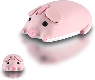 Compare elec Space Cute Pig Design Wireless Mouse Dual Mode Bluetooth & USB Mouse, Silent Operation, Ergonomic, Perfect for Laptops & PCs, Ideal Gift for Animal Lovers and Kids Pink at KSA Price