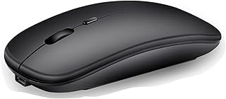 MANYU Wireless Mouse, Matte Black, Slim Rechargeable…