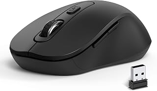 Compare Wireless Mouse for Laptop, PC, Chromebook, Mac, MacBook, Silent Mouse with USB Nano Receiver, Side Button, 2400 DPI, Anti Slip Roller, 6 Button Ergonomics Cordless Computer Mice Black Mouse at KSA Price