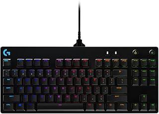 Compare Logitech G PRO Mechanical Gaming Keyboard, Ultra Portable Tenkeyless Design, Detachable Micro USB Cable, 16.8 Million Color LIGHTSYNC RGB backlit keys  Black at KSA Price