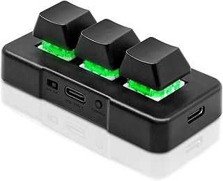 Compare 3Button Mini Keyboard 2.4G Wireless 2in1 Mechanical Gaming Keyboard Hot Key Customised Program with RGB LED for Gaming OSU Office Work at KSA Price