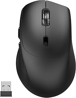 Compare 2.4G Wireless Silent Mouse with Side Keys, Ergonomic Wireless Computer Mouse, Suitable for Chromebooks, Laptops, Tablets, 100016002400DPI  Black at KSA Price