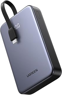 Compare UGREEN Power Bank 20000mAh 22.5 W, Portable Charger with Built in USB C Cable, 1 Type C, 1 USB A, 3 Output External Mobile Phone Battery Pack for iPhone 17 Pro Max161514, Galaxy S26 Ultra.etc at KSA Price