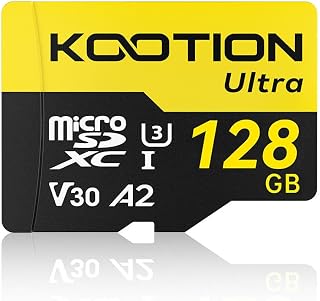Compare KOOTION 128GB Micro SD Card with Adapter up to 160MBs A2 V30 U3 C10 UHSI at KSA Price