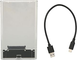 Compare External Hard Drive Enclosure,Portable Clear Fast Transfer 5Gbps Scratch Resistant Hard Disk Case for 2.5 inch 7mm 9.5mm HDDs SSDs at KSA Price