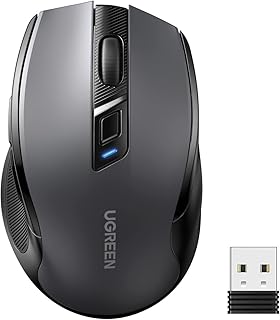 Compare UGREEN Bluetooth Wireless Mouse Ergonomic Silent Mouse 2.4GHz & Bluetooth 5.0 for PCLaptop, 5Button with Adjustable 4000 DPI, Blue Light Sensor, Compatible with Windows, macOS, iOS, Android, Linux at KSA Price